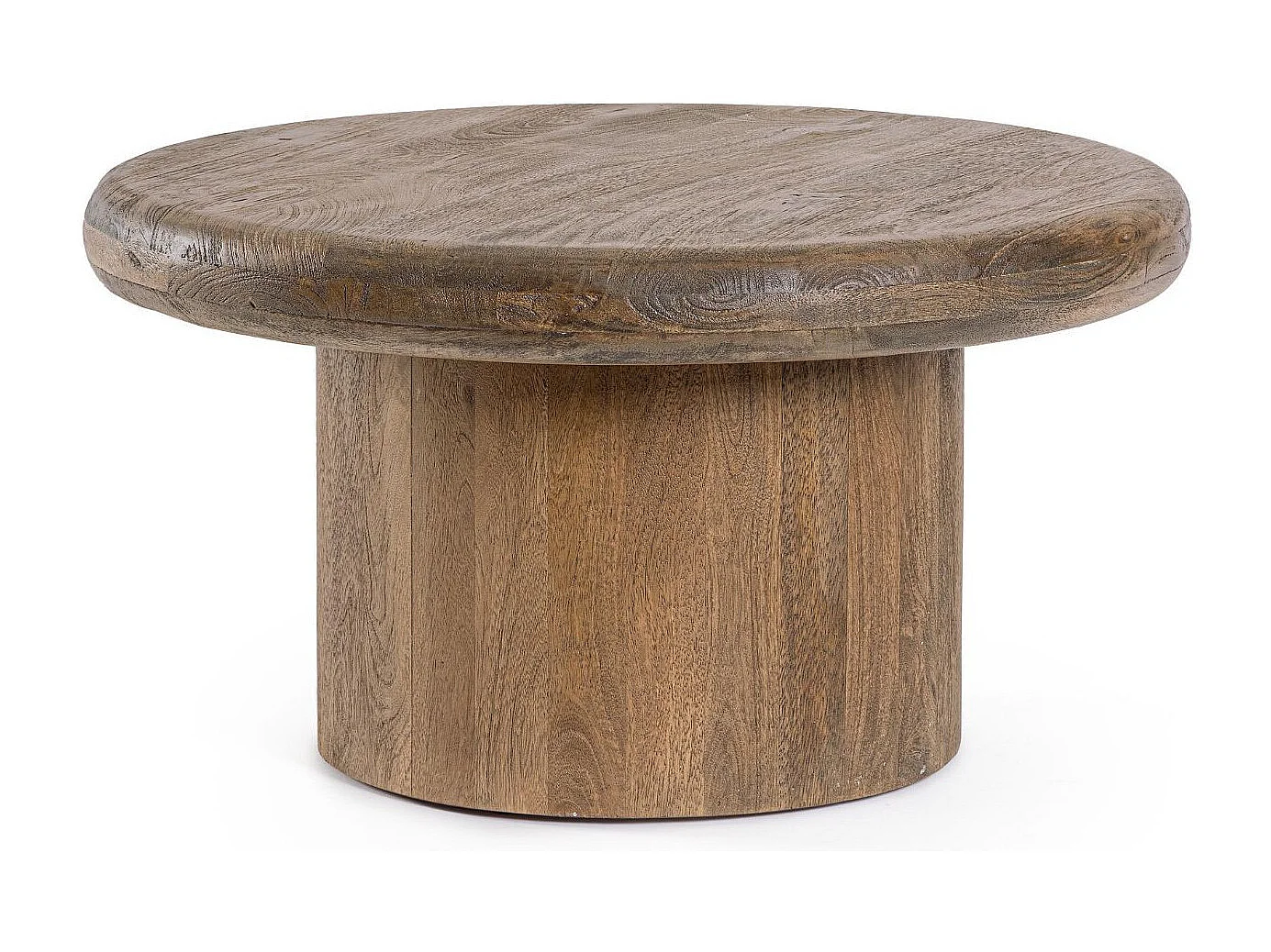 Table basse de salon ronde en bois de manguier D75 - JUAREZ