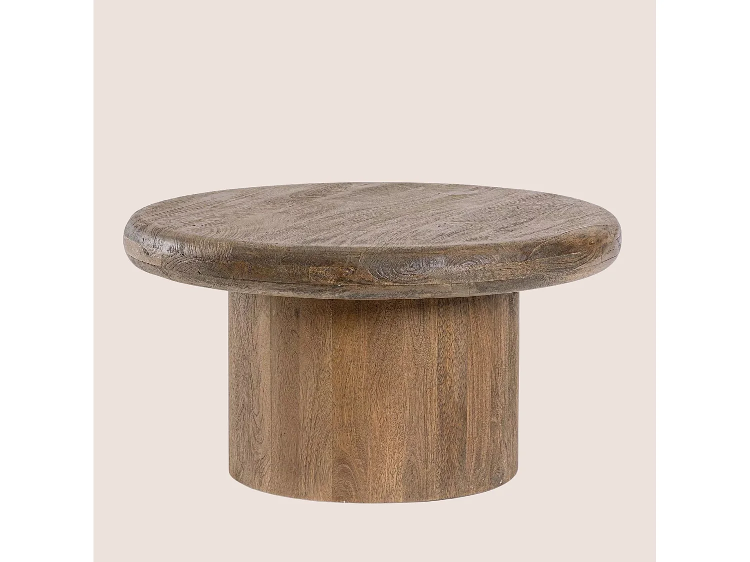 Table basse de salon ronde en bois de manguier D75 - JUAREZ