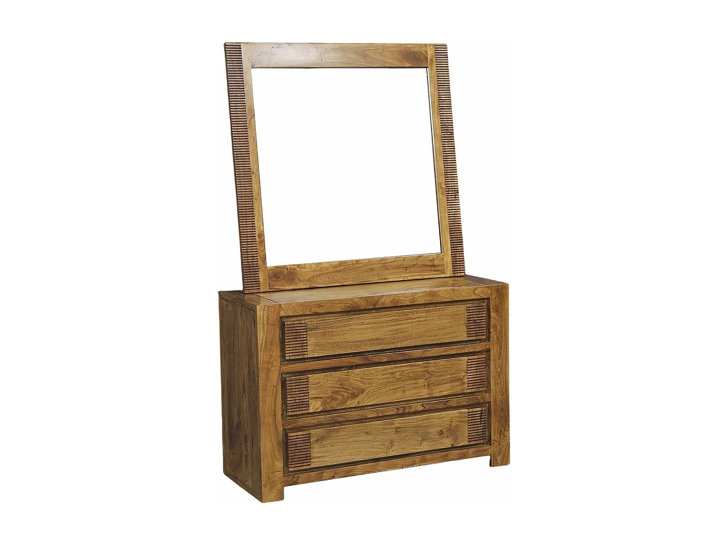 Commode bois strié 3T | Acacia Verone