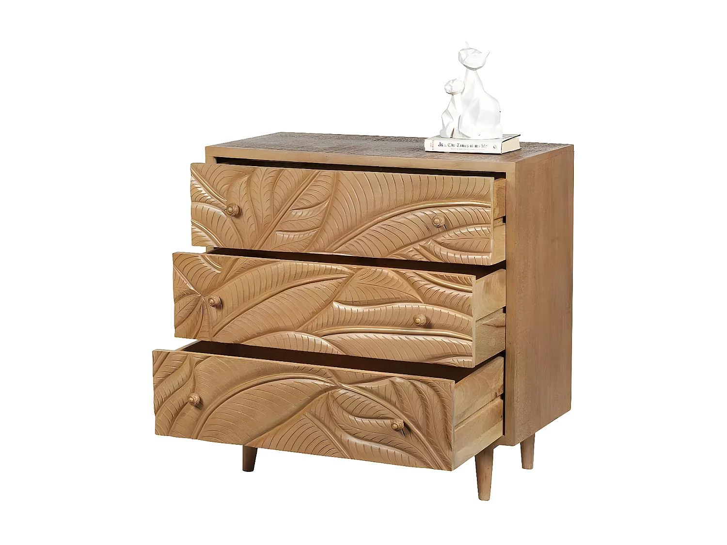 Commode sculptée 3 tiroirs | Manguier Floria