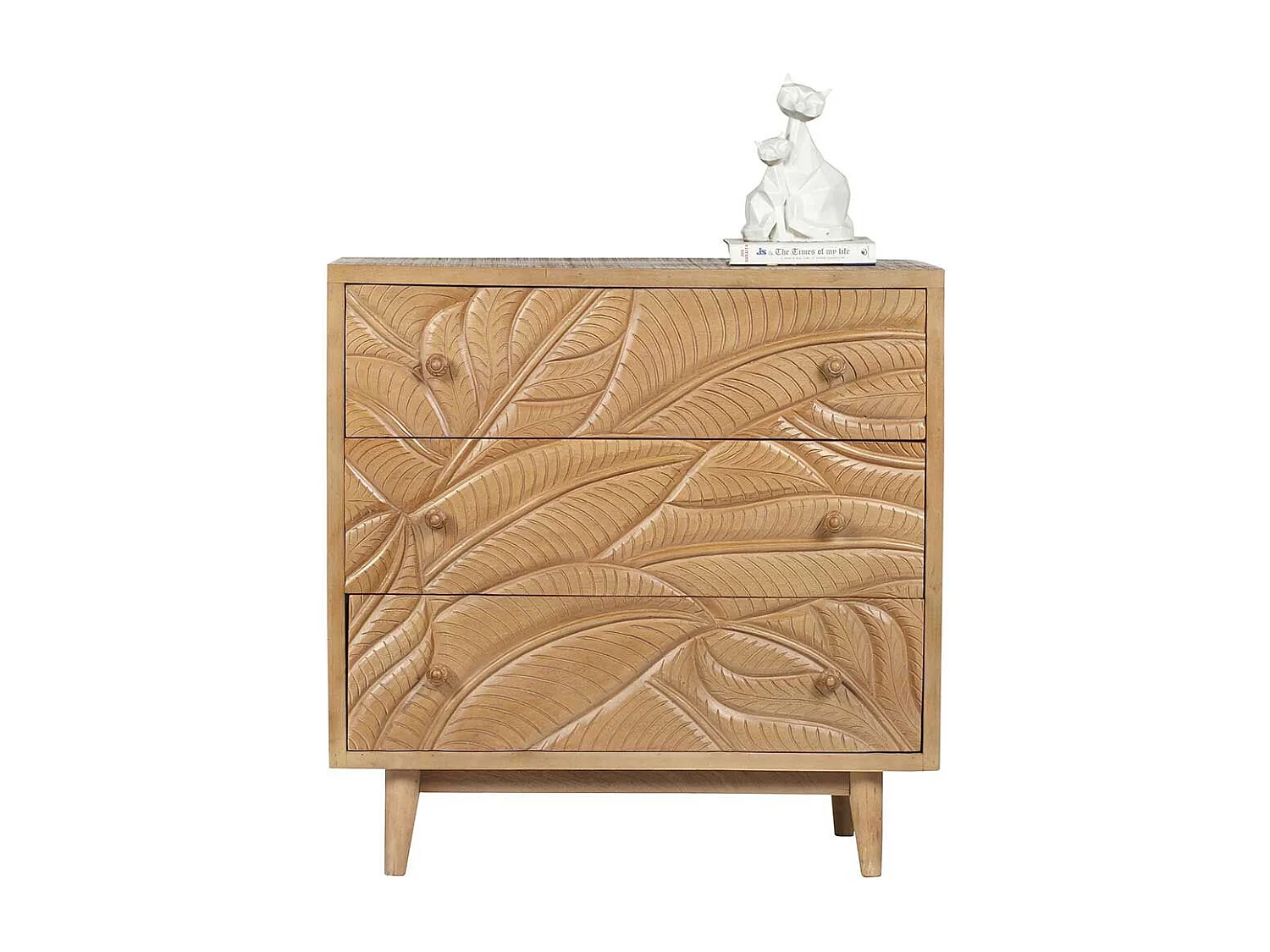 Commode sculptée 3 tiroirs | Manguier Floria