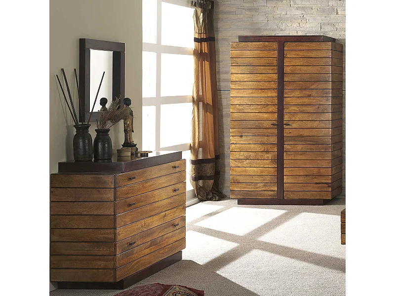 Commode bois massif bicolore 3T | Manguier Herods