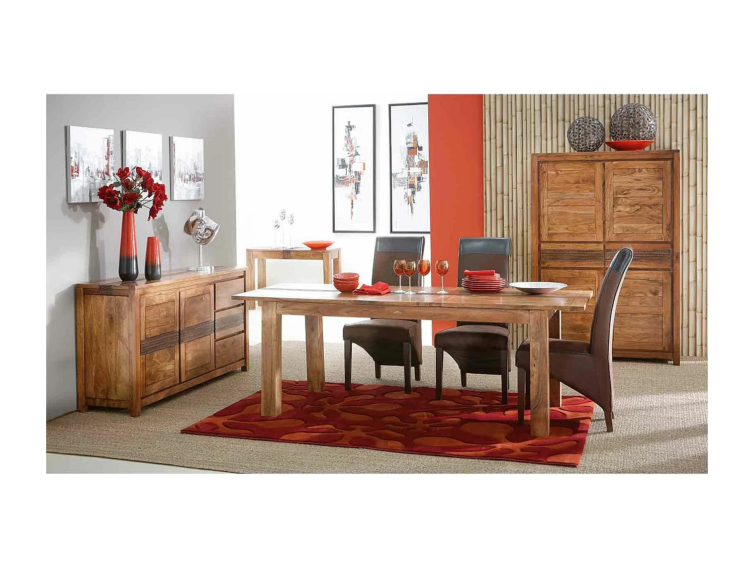 Buffet 3 Portes 3 Tiroirs Grand Modèle | Acacia Tatoo