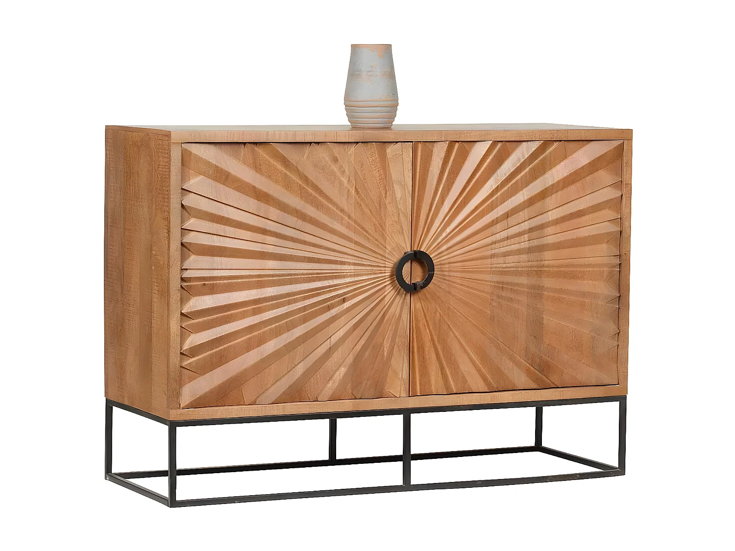 Bahut 2 portes sculptées | Manguier Solaris