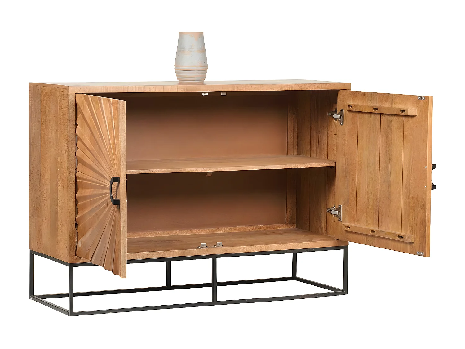 Bahut 2 portes sculptées | Manguier Solaris