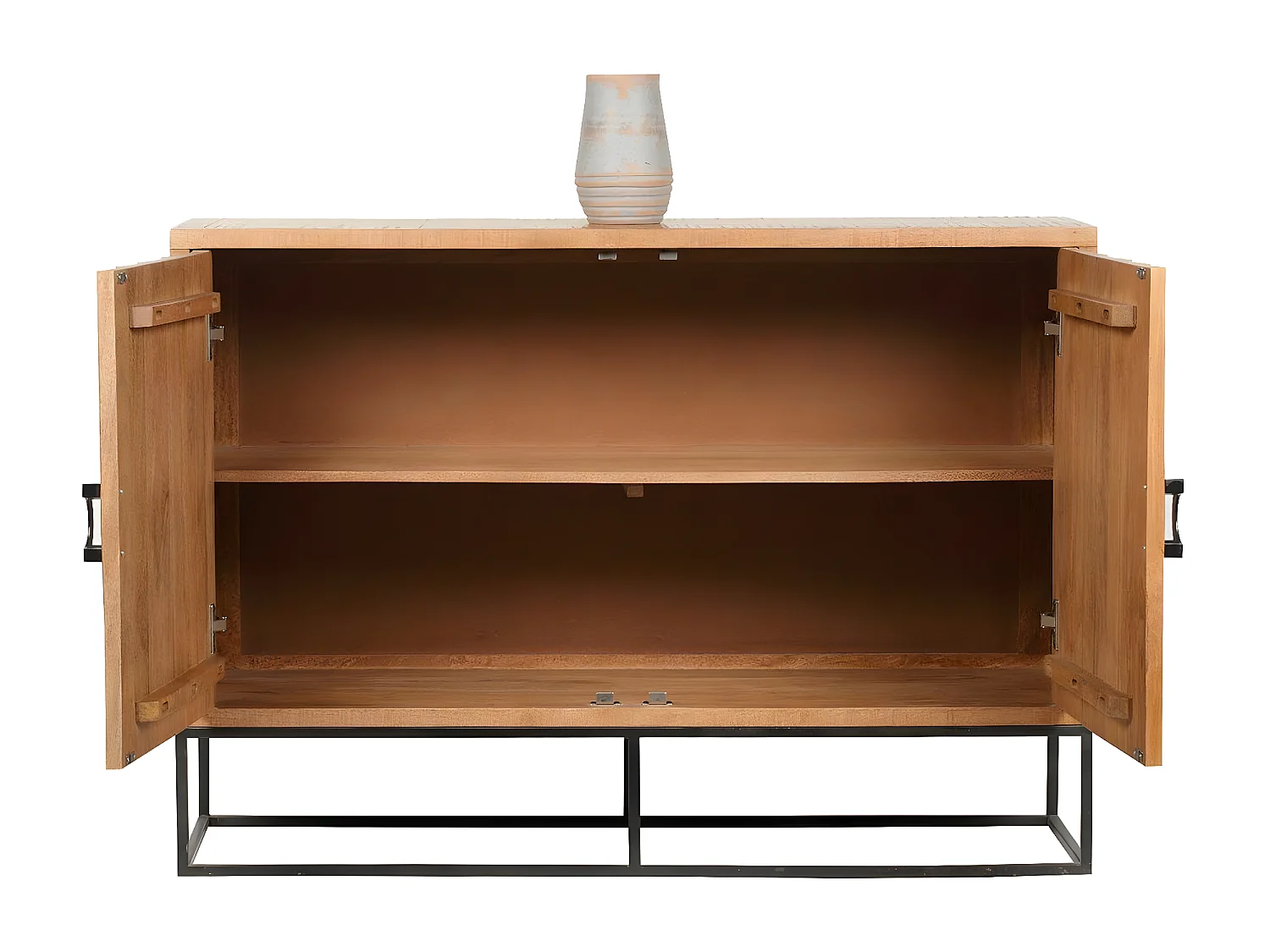 Bahut 2 portes sculptées | Manguier Solaris