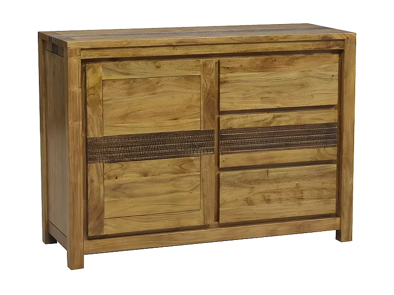 Bahut 1 porte 3 tiroirs | Acacia Tatoo