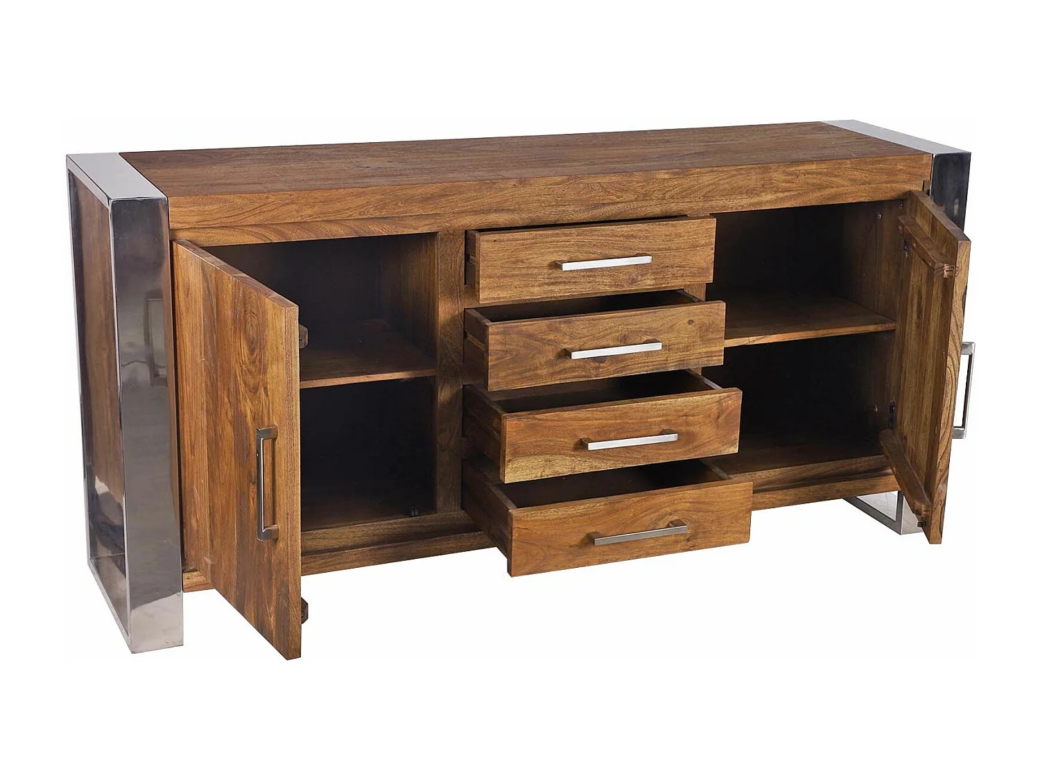 Buffet 2 portes 4 tiroirs PM | Acacia Stainless III