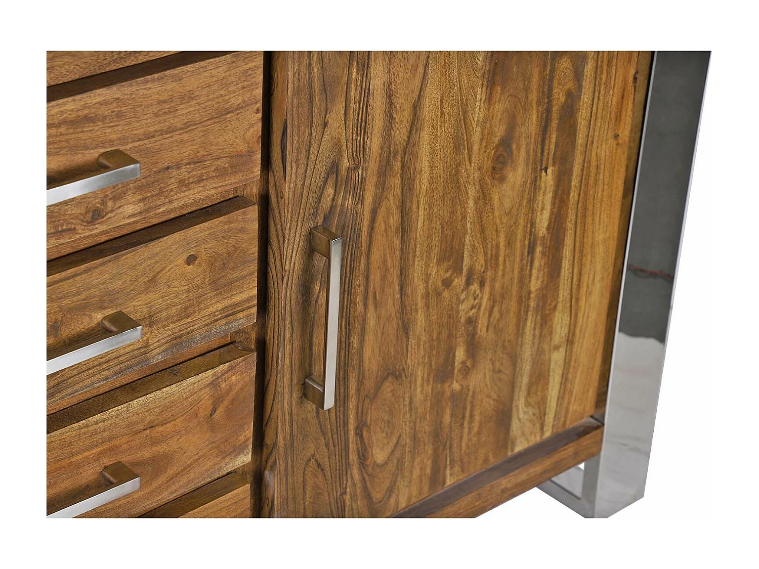 Buffet 2 portes 4 tiroirs PM | Acacia Stainless III