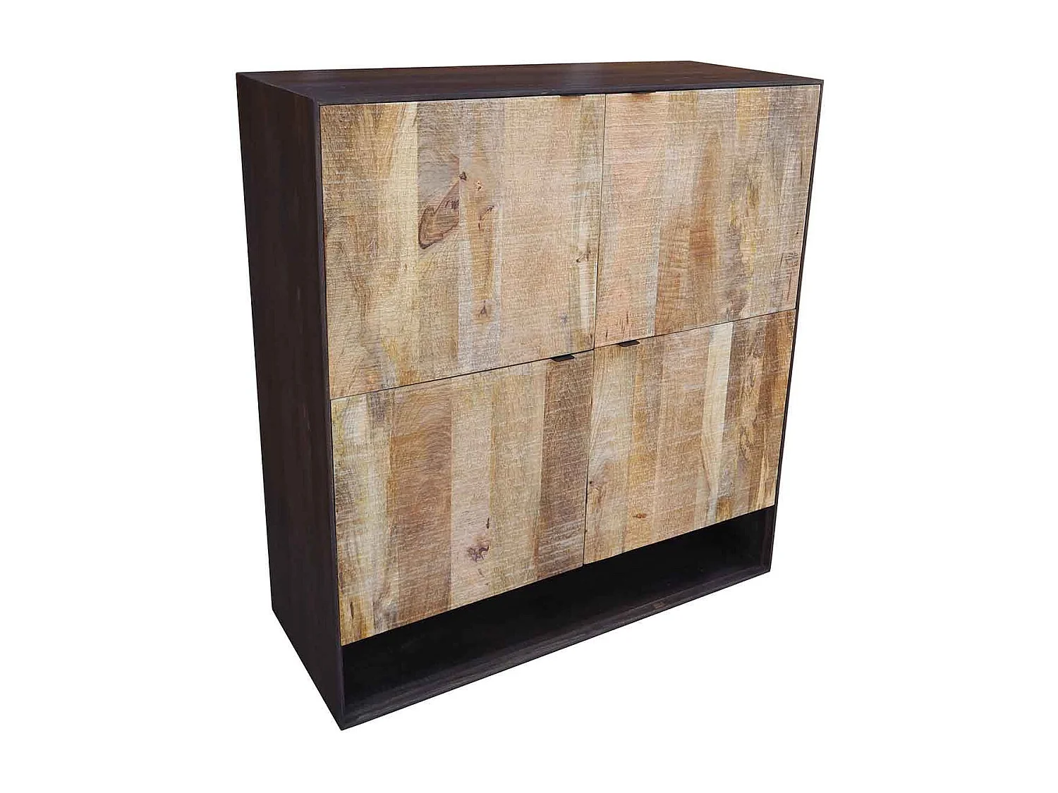 Buffet haut design 4P bois bicolore | Manguier Kabir