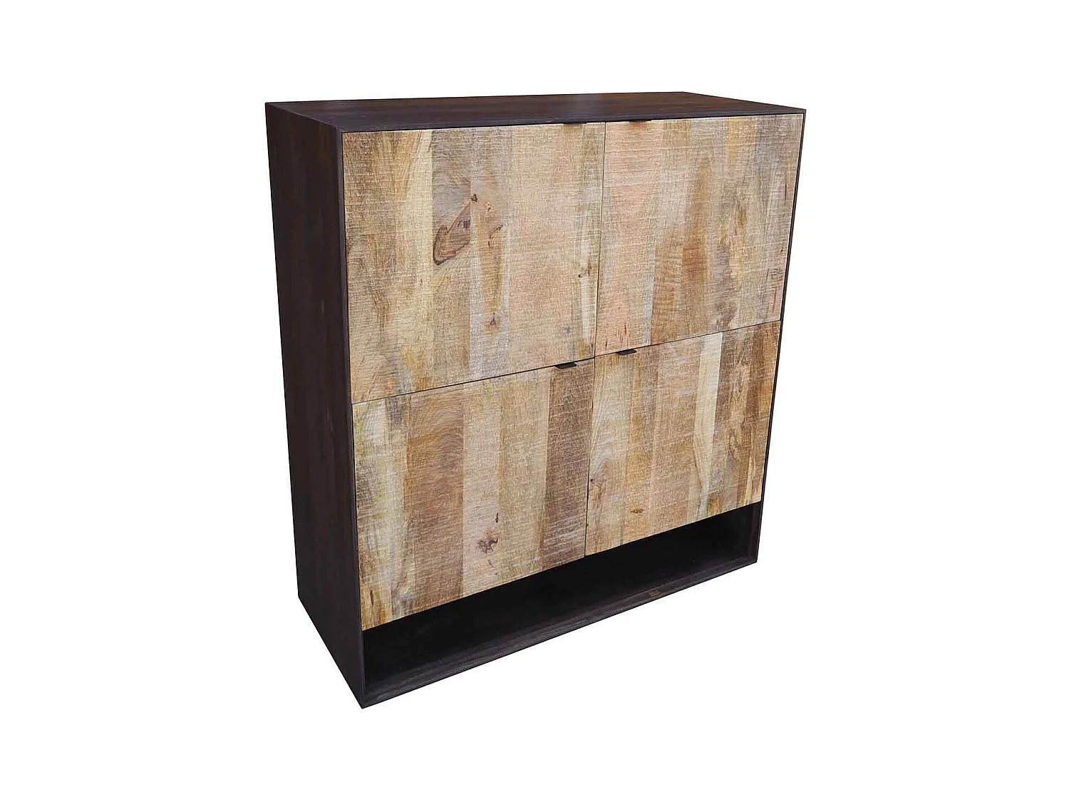 Buffet haut design 4P bois bicolore | Manguier Kabir