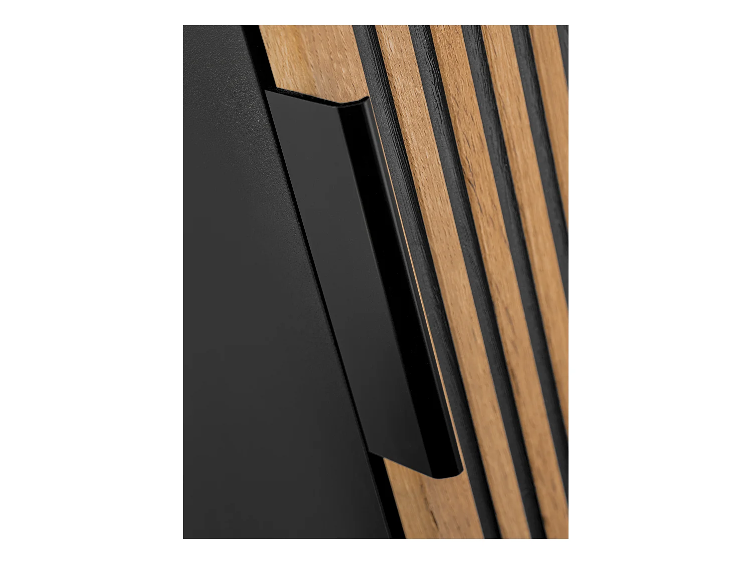 Armario de baño flotante - Natural claro y negro - Alt. 140 cm - MADELA