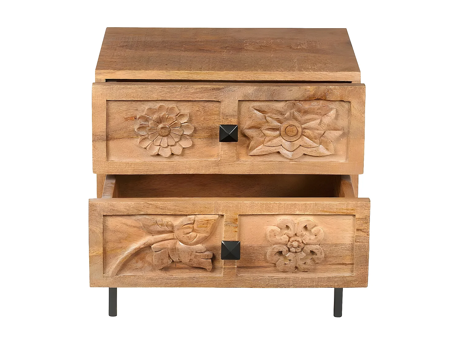 Table de chevet 2 tiroirs | Manguier Sculture