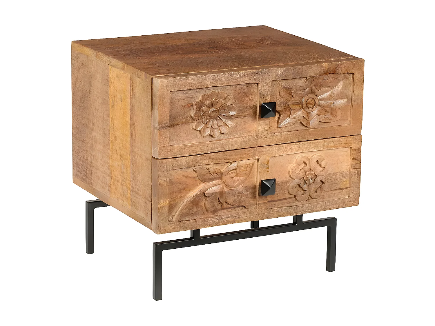 Table de chevet 2 tiroirs | Manguier Sculture