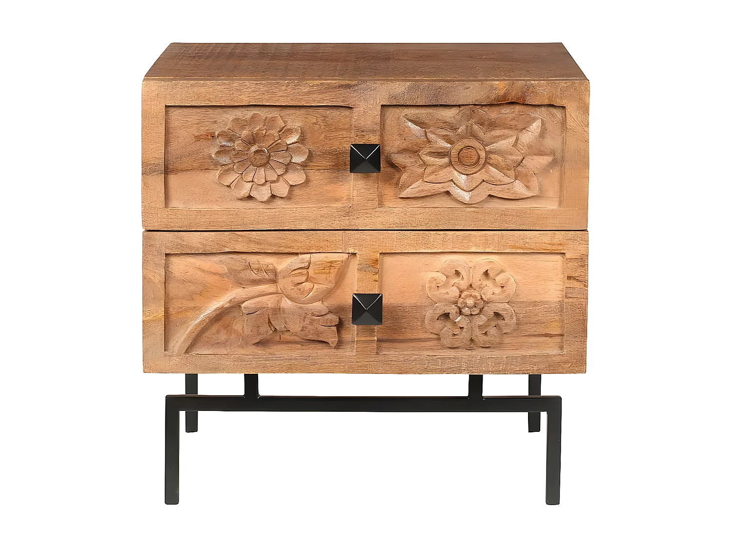 Table de chevet 2 tiroirs | Manguier Sculture