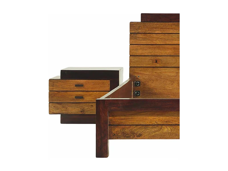 Chevet bois bicolore - débord gauche | Manguier Herods