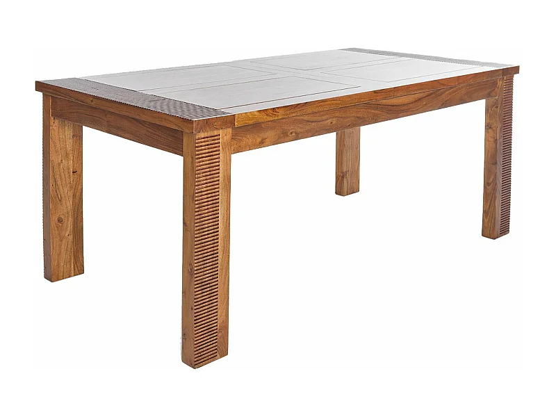 Table de repas rectangulaire bois strié 155 | Acacia Verone