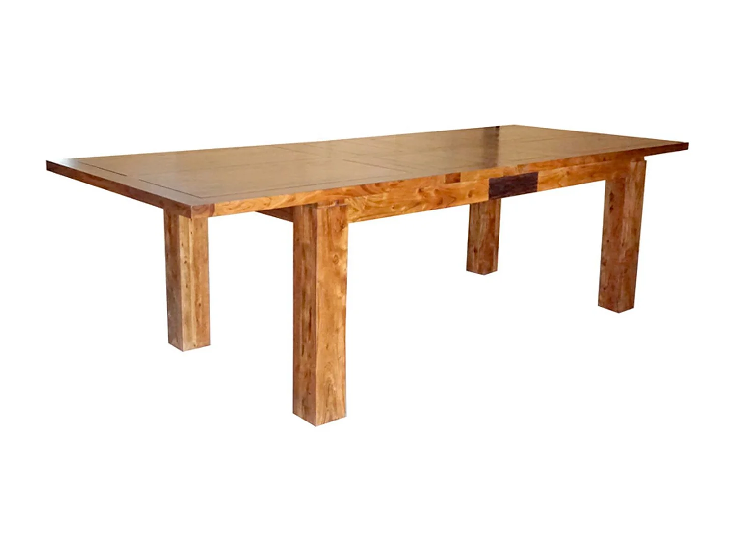 Table rectangulaire en bois sculpté bicolore 200/280 | Acacia Maya