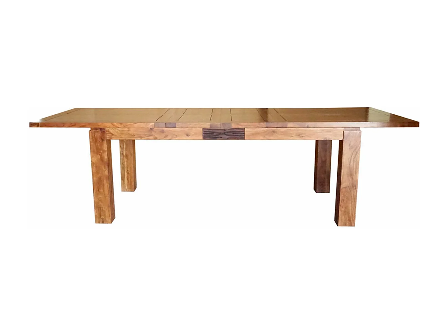 Table rectangulaire en bois sculpté bicolore 200/280 | Acacia Maya