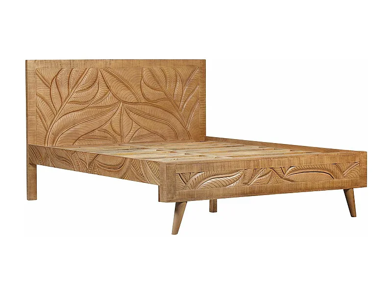 Lit sculpté 160 cm | Manguier Floria