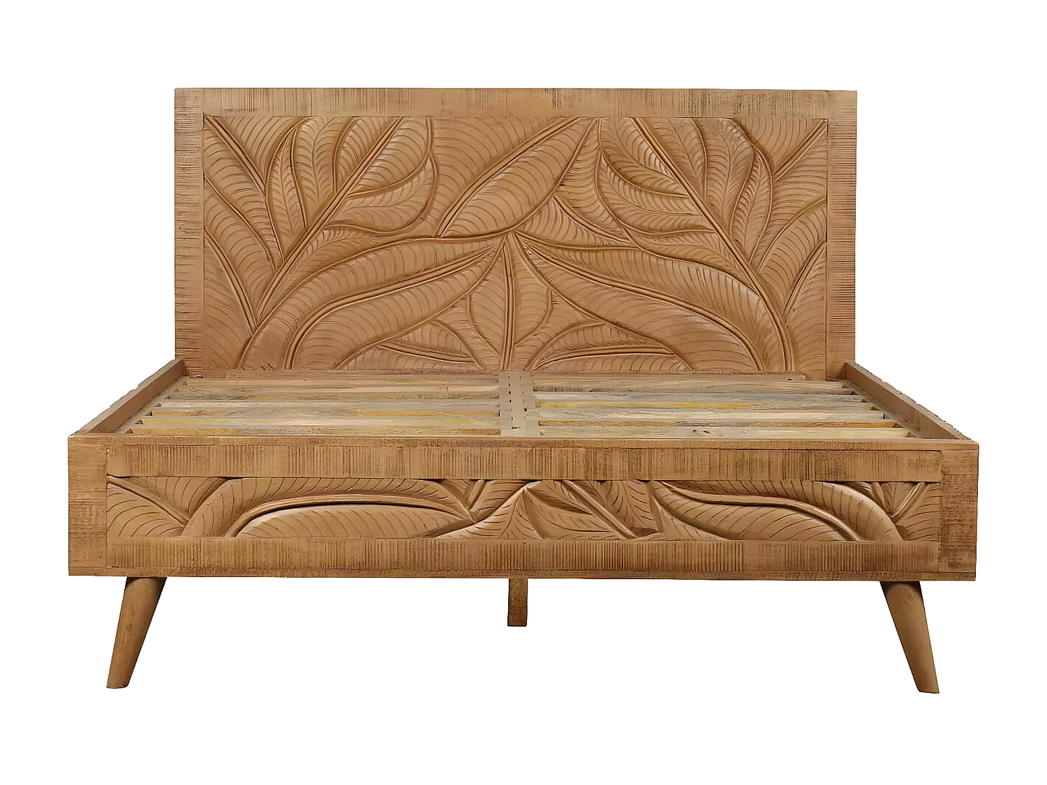 Lit sculpté 160 cm | Manguier Floria