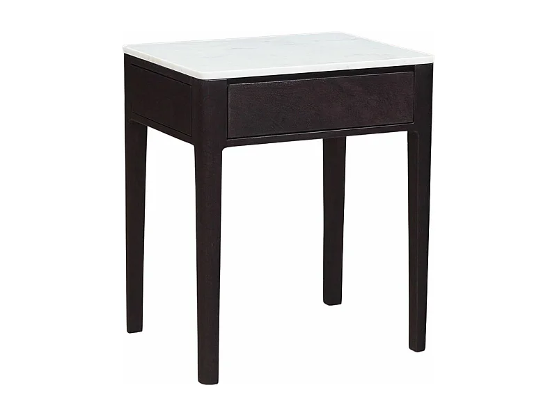 Bout de canapé plateau marbre 1 Tiroir | Manguier Amsterdam