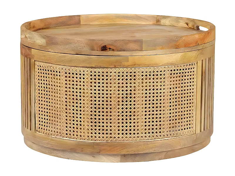 Set de 2 tables basses manguier et cannage | Offre M&M