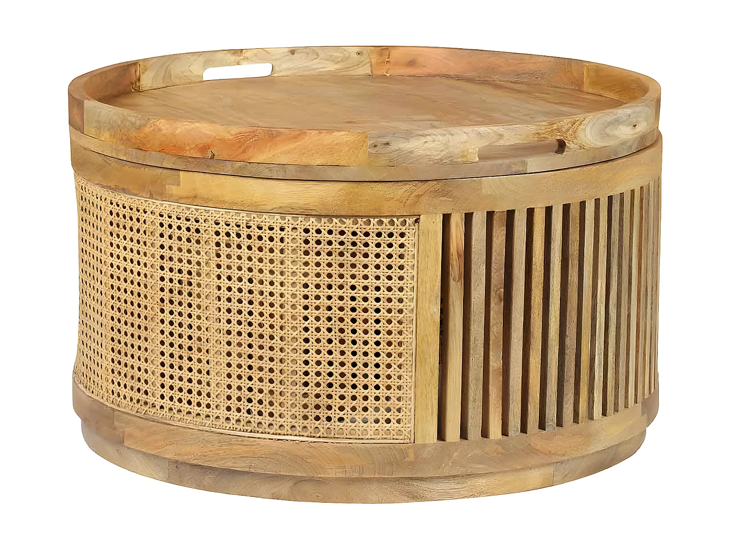 Set de 2 tables basses manguier et cannage | Offre M&M