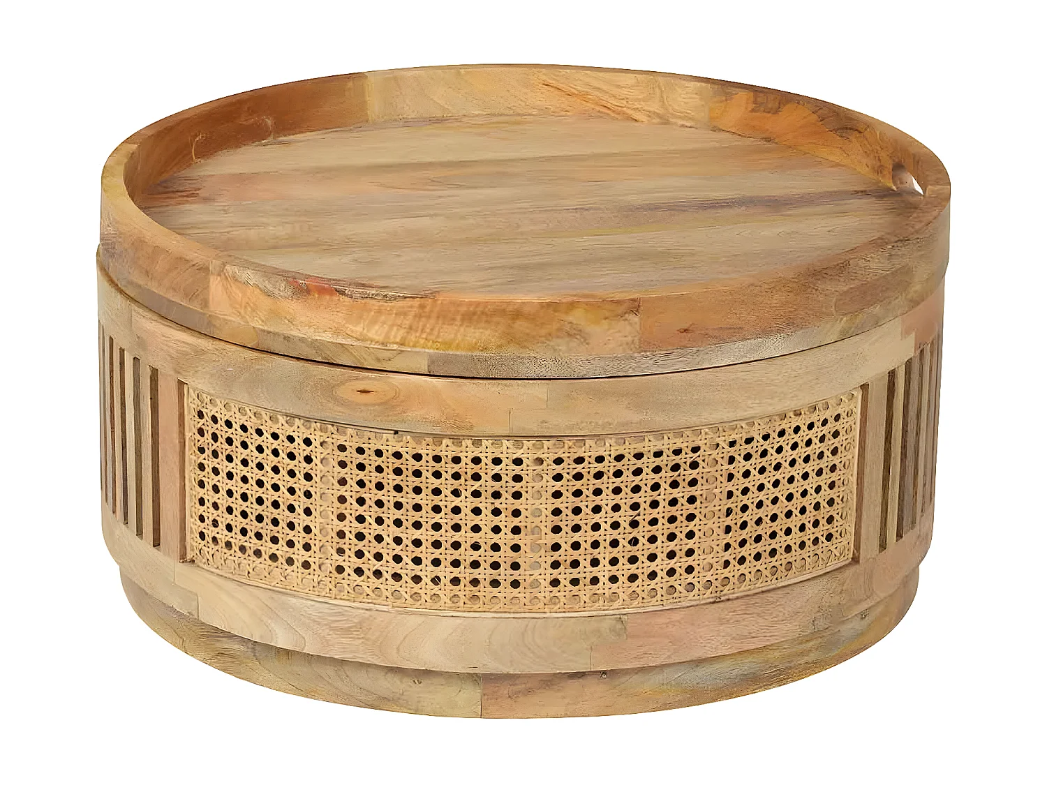 Set de 2 tables basses manguier et cannage | Offre M&M