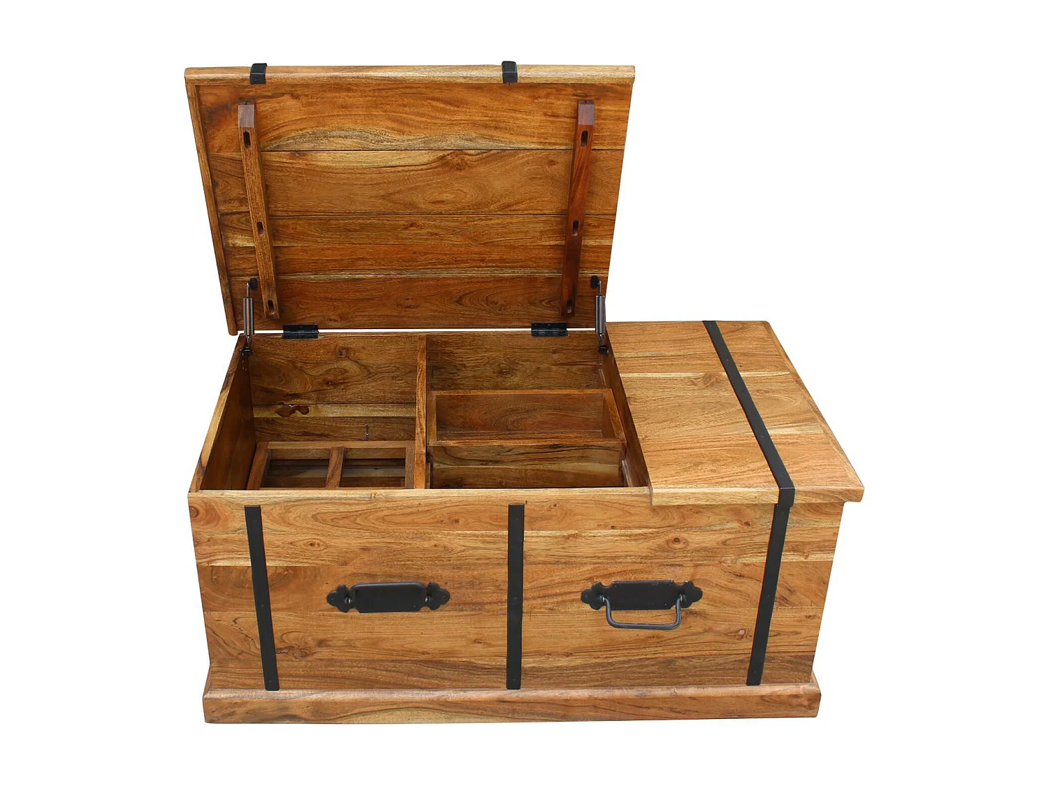 Table basse coffre rectangulaire en acacia massif