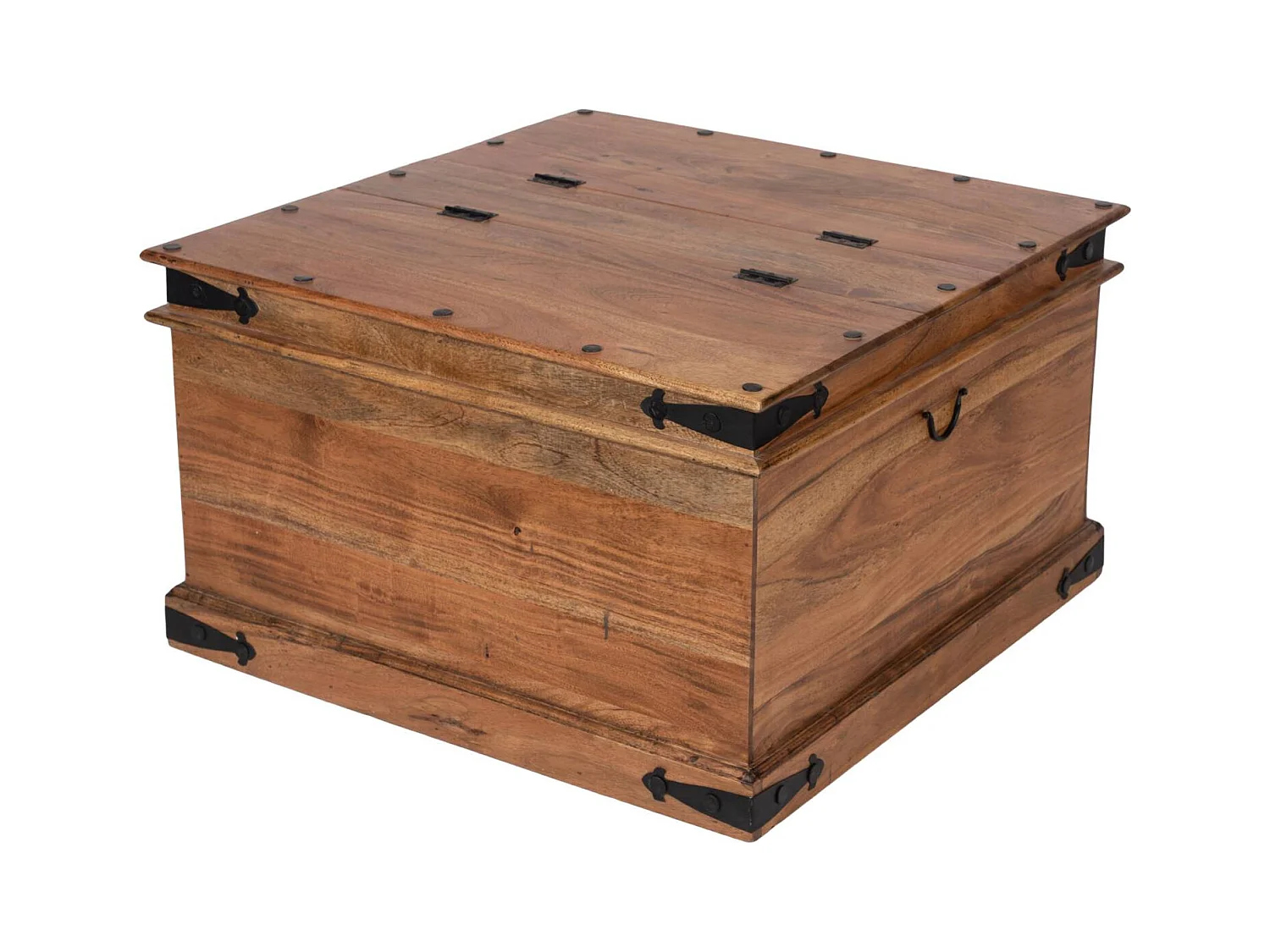 Table basse coffre carrée en acacia massif