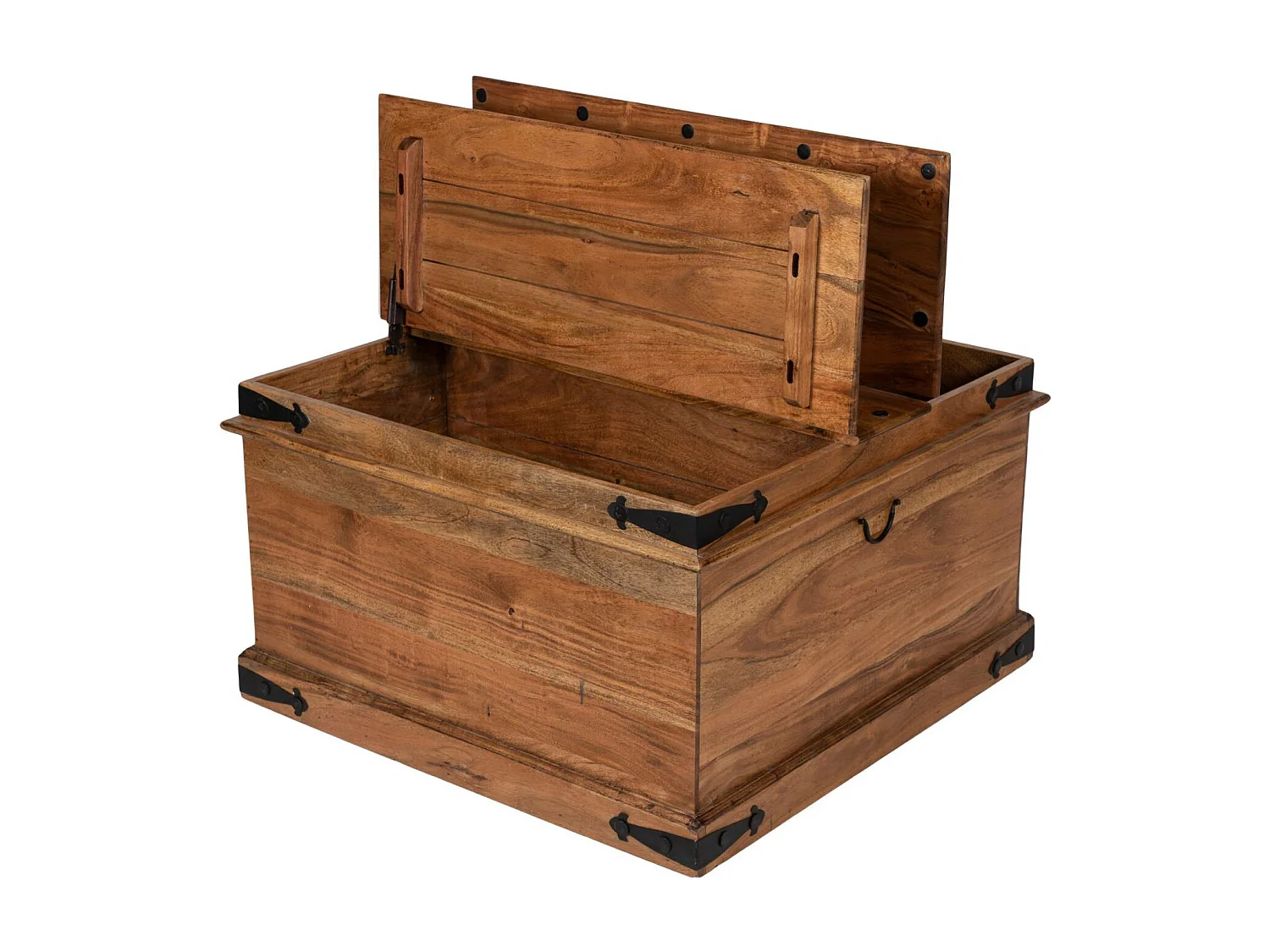 Table basse coffre carrée en acacia massif