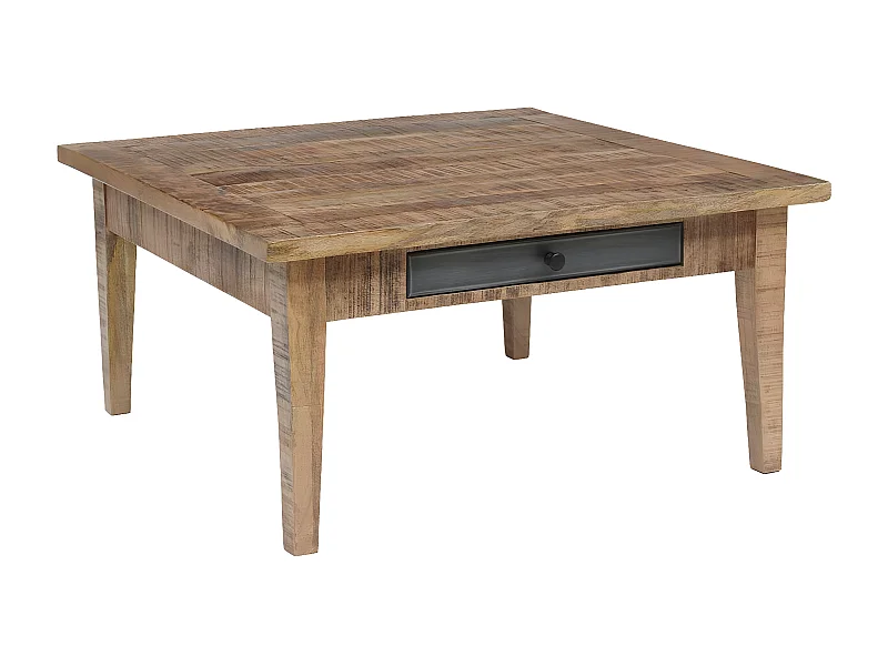 Table basse carrée 2 tiroirs | Manguier Farm II