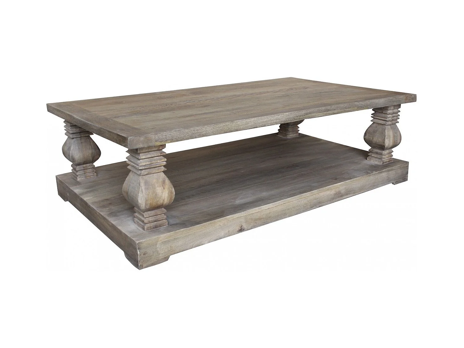 Table basse rectangulaire double plateau | Manguier Empereur