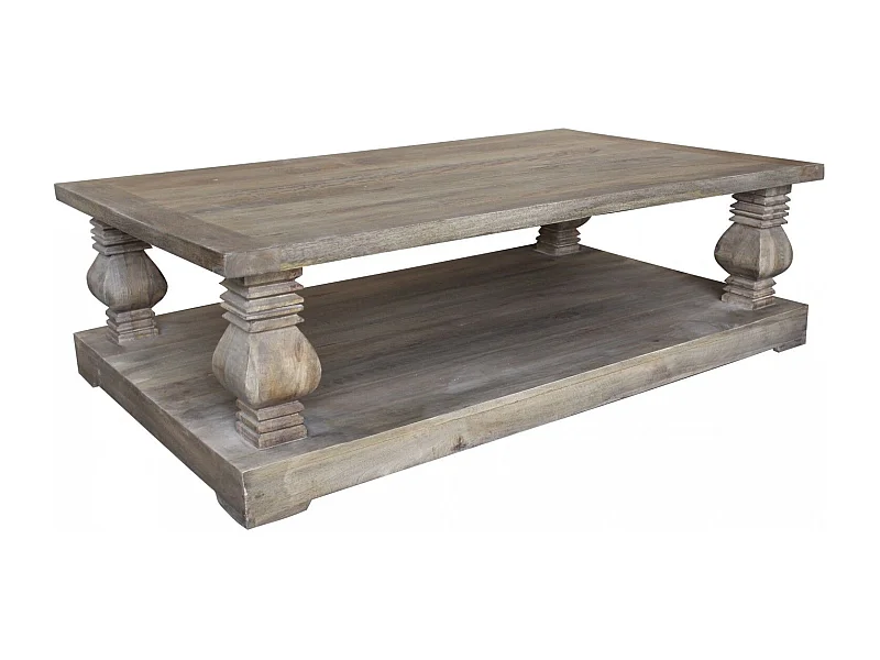 Table basse rectangulaire double plateau | Manguier Empereur