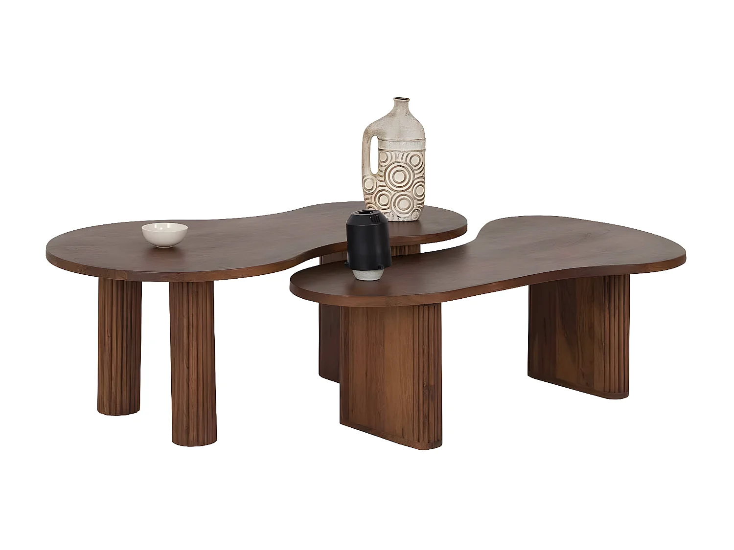 Set de 2 tables basses ovales | Acacia Arad