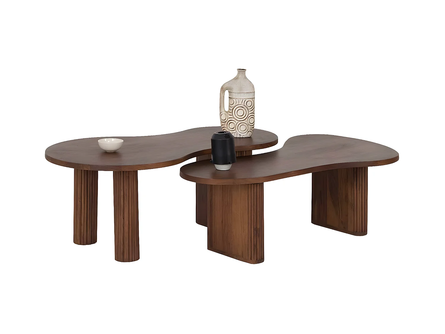 Set de 2 tables basses ovales | Acacia Arad