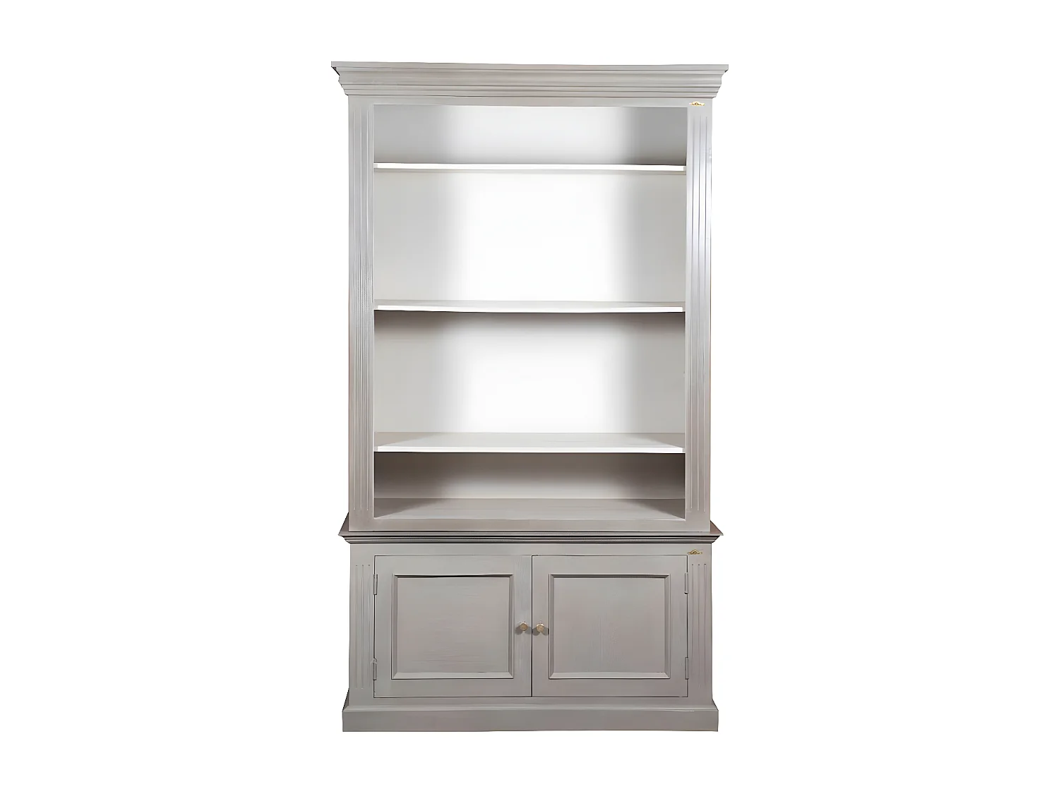 Bibliothèque 2 portes en acacia massif et plaquage