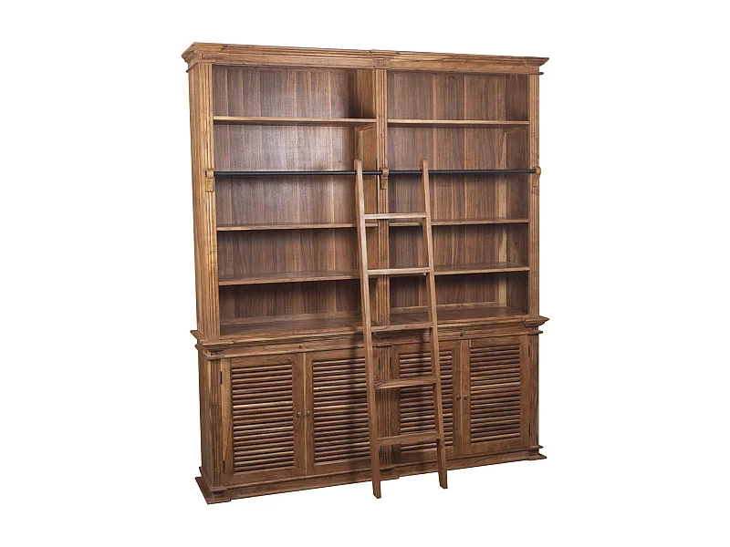 Bibliothèque échelle GM en acacia massif