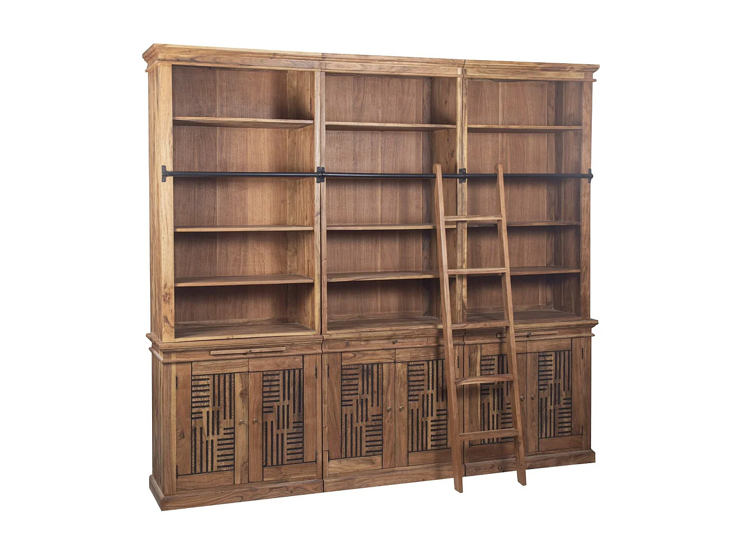 Bibliothèque échelle H235 en acacia massif