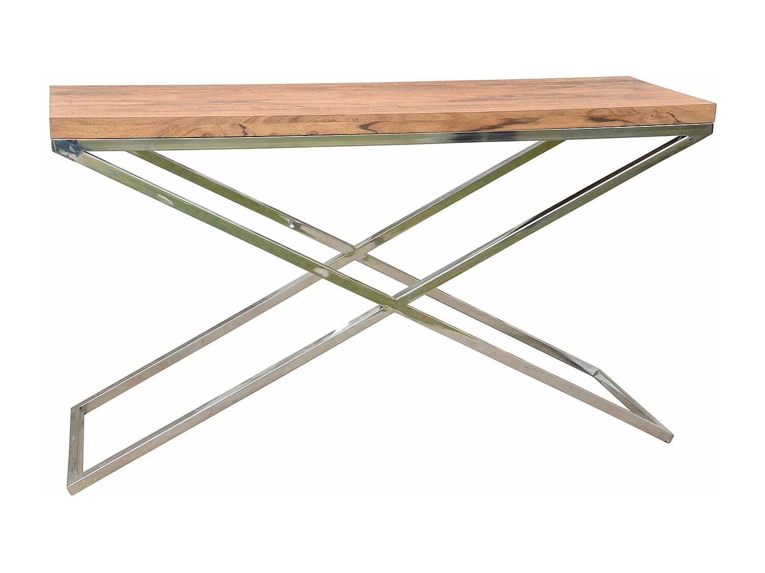 CONSOLE 140CM PIEDS EN X STAINLESS II