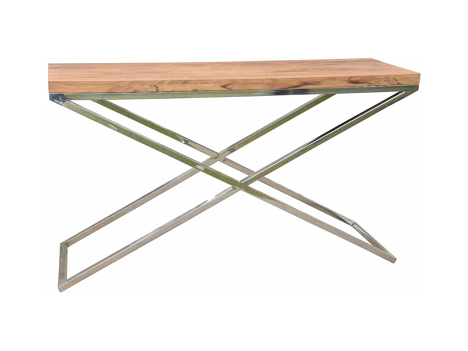 CONSOLE 140CM PIEDS EN X STAINLESS II
