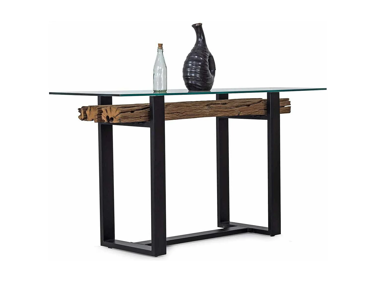 Console bois recyclé et métal | Bois recyclé Sufa