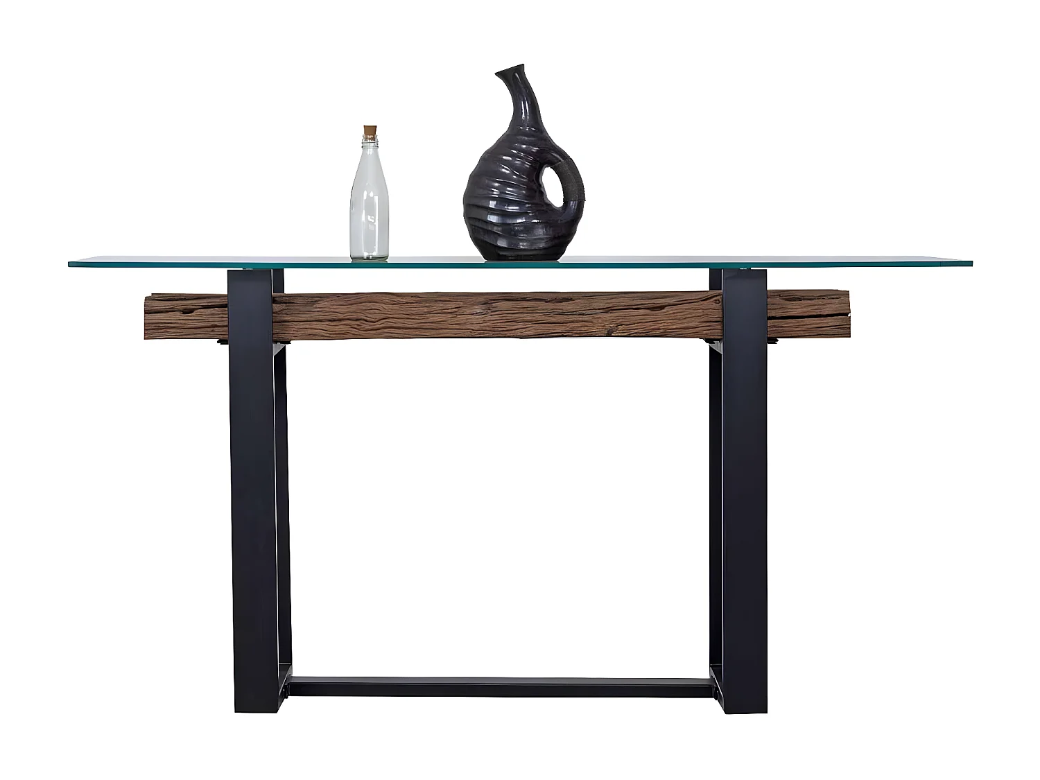 Console bois recyclé et métal | Bois recyclé Sufa