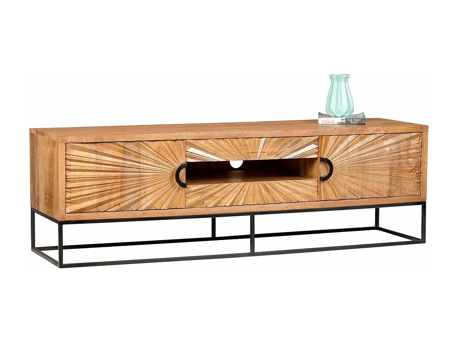 Meuble TV 2 portes 2 tiroirs | Manguier Solaris