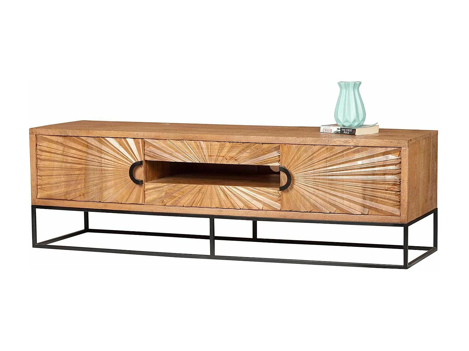 Meuble TV 2 portes 2 tiroirs | Manguier Solaris