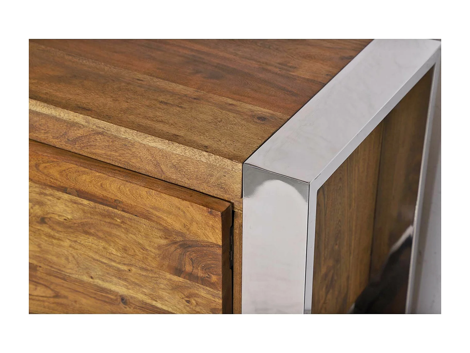 Meuble TV 2 portes | Acacia Stainless III