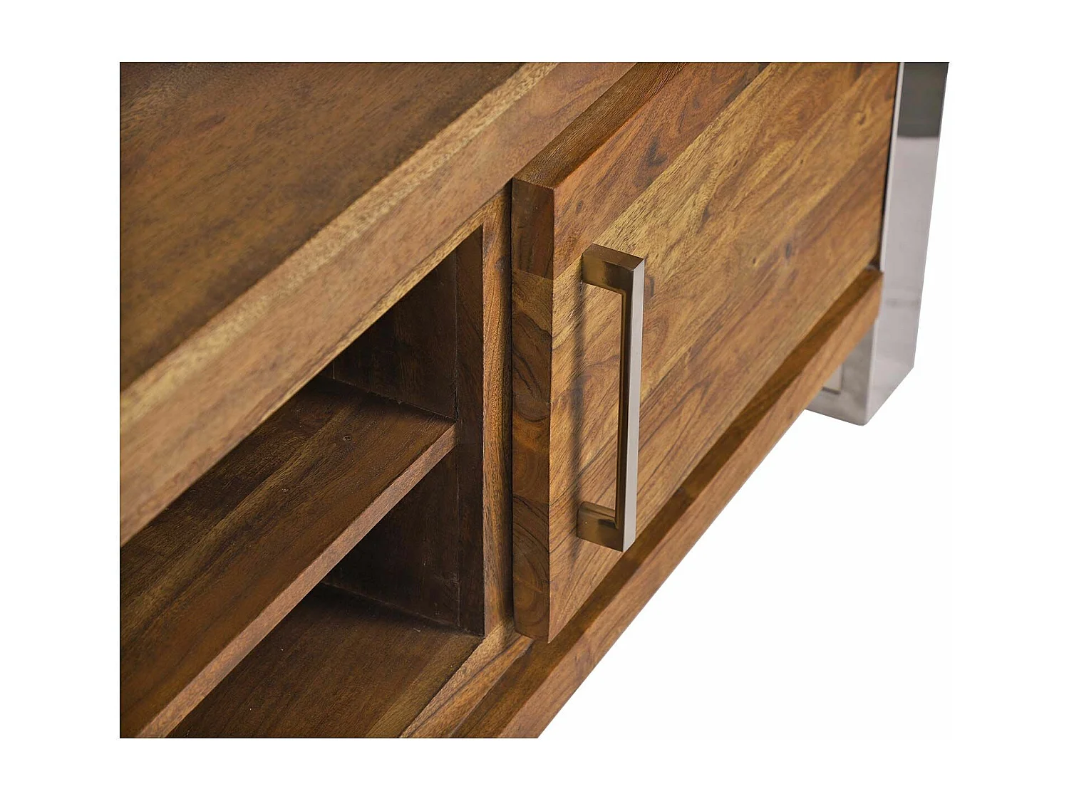 Meuble TV 2 portes | Acacia Stainless III