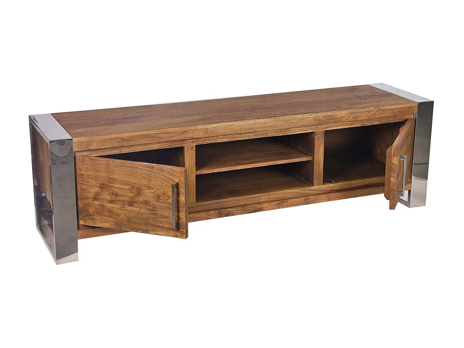 Meuble TV 2 portes | Acacia Stainless III