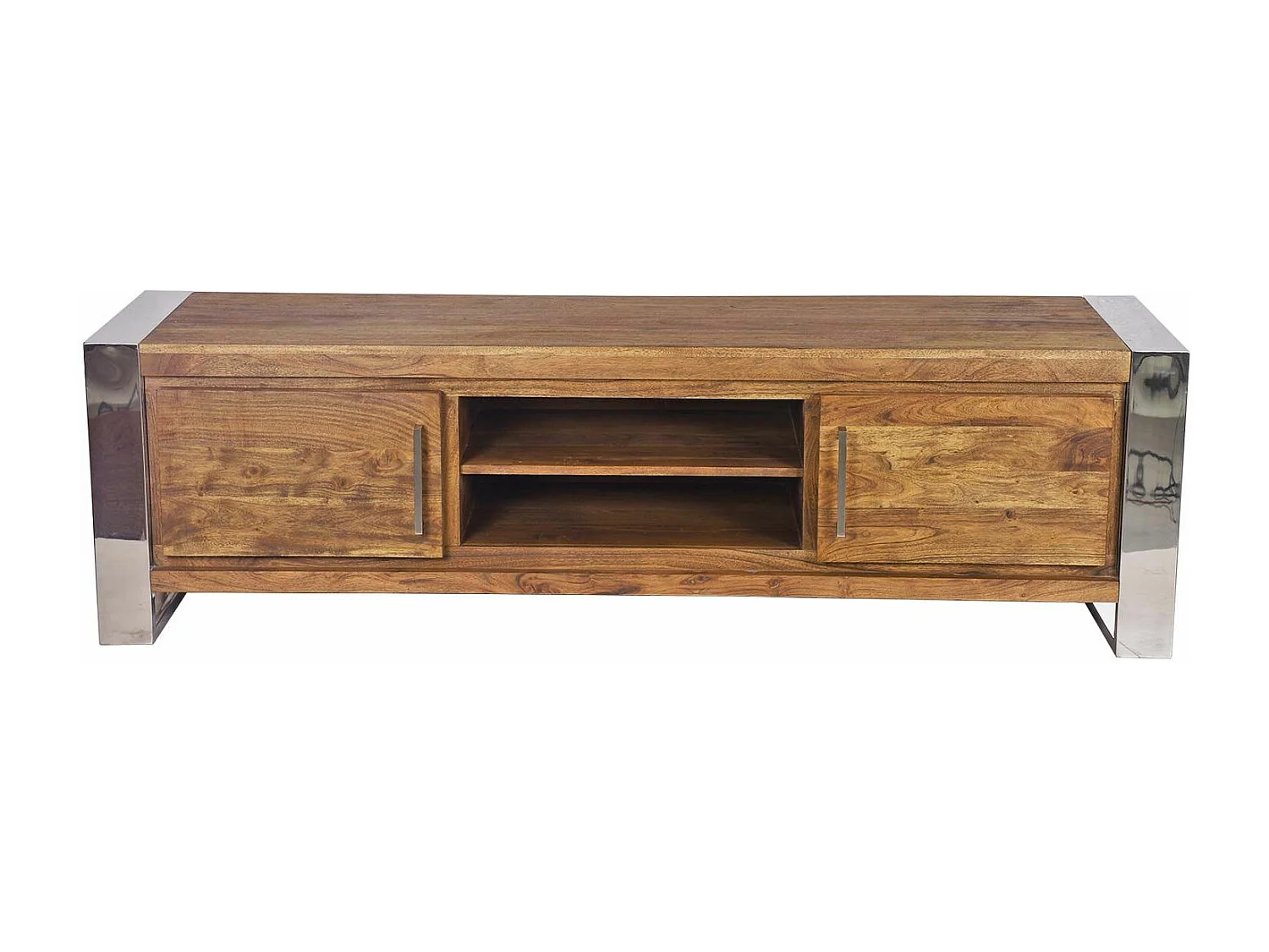 Meuble TV 2 portes | Acacia Stainless III